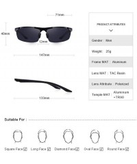 Aviator DESIGN Men Classic Aluminum Alloy Sunglasses HD Polarized Sunglasses C01 Black - C03 Gray - CD18XGE6RUQ $30.13