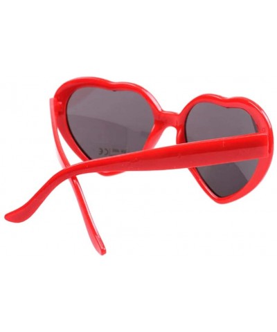 Rimless Retro Love Heart Shape Lolita Sunglasses With Black Lens For Travel Beach Party - Red - 5.5 x 6cm - Red - C81902UWU7H...