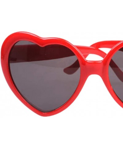 Rimless Retro Love Heart Shape Lolita Sunglasses With Black Lens For Travel Beach Party - Red - 5.5 x 6cm - Red - C81902UWU7H...