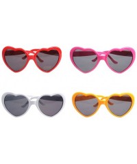 Rimless Retro Love Heart Shape Lolita Sunglasses With Black Lens For Travel Beach Party - Red - 5.5 x 6cm - Red - C81902UWU7H...