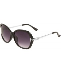 Round Rhinestone Temple Ornaments Round Butterfly Sunglasses - Smoke Silver - C0197S6CUSN $26.29