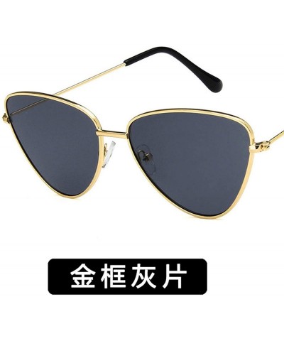 Cat Eye Fashion Ladies Retro Cat Eye Women Sunglasses Tinted Color Lens Metal Big Frame Popular Classic Sun Glasses - 1 - C21...