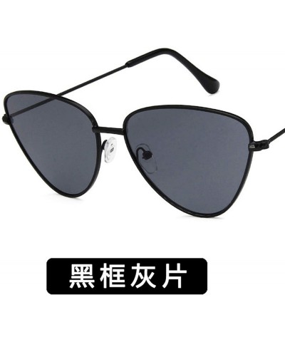 Cat Eye Fashion Ladies Retro Cat Eye Women Sunglasses Tinted Color Lens Metal Big Frame Popular Classic Sun Glasses - 1 - C21...