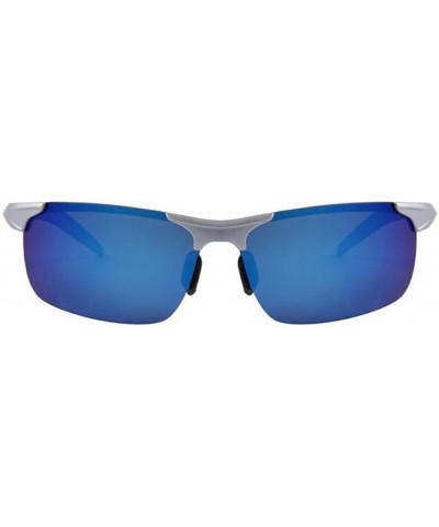 Rimless Men's UV400 Polarized Driving Sunglasses Ultra Lightweight Sun Glasses - Blue - CO17YW5ZX4L $9.11