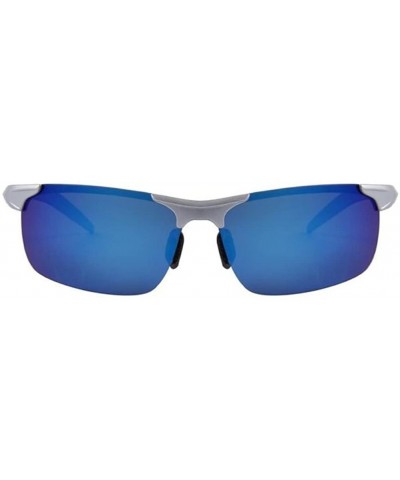 Rimless Men's UV400 Polarized Driving Sunglasses Ultra Lightweight Sun Glasses - Blue - CO17YW5ZX4L $9.11