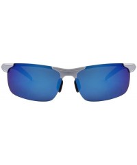 Rimless Men's UV400 Polarized Driving Sunglasses Ultra Lightweight Sun Glasses - Blue - CO17YW5ZX4L $17.06