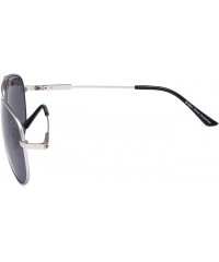 Aviator Bifocal Sunglasses - Polit Style Reading Sunglass with Memory Bridge and Arm - Silver Frame Grey Lens - C418EG0W5QX $...