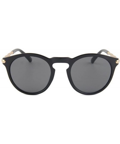 Round Sunglasses for Women - UV400 Womens Round Cat Eye Sunglasses Protection Outdoor Sunglasses - Black - CH18E4TNKC0 $16.55