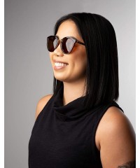 Square Retro Sunglasses Polarized Round - Demi Frame/Brown Lens - CK18CZWEUYA $31.58
