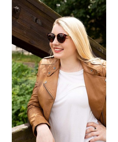 Square Retro Sunglasses Polarized Round - Demi Frame/Brown Lens - CK18CZWEUYA $31.58