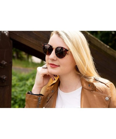 Square Retro Sunglasses Polarized Round - Demi Frame/Brown Lens - CK18CZWEUYA $17.68