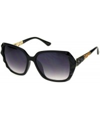 Butterfly Womens Sugar Rock Candy Metal Glitter Butterfly Sunglasses - Black Gold Smoke - CN18S4D0DXI $23.51