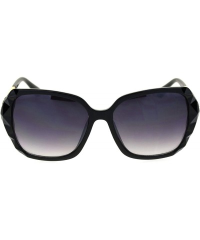 Butterfly Womens Sugar Rock Candy Metal Glitter Butterfly Sunglasses - Black Gold Smoke - CN18S4D0DXI $23.51