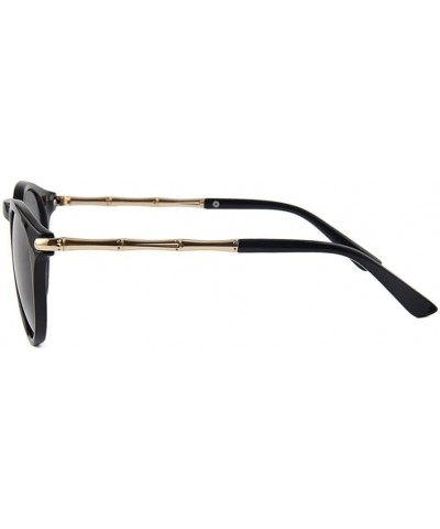 Round Sunglasses for Women - UV400 Womens Round Cat Eye Sunglasses Protection Outdoor Sunglasses - Black - CH18E4TNKC0 $25.48