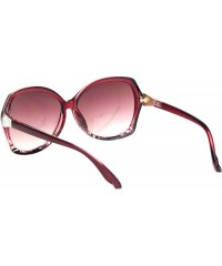 Butterfly Womens Jewel Rhinestone Hinge Bling Butterfly Sunglasses - Red Gradient Burgundy - C218O9O8CXD $15.89