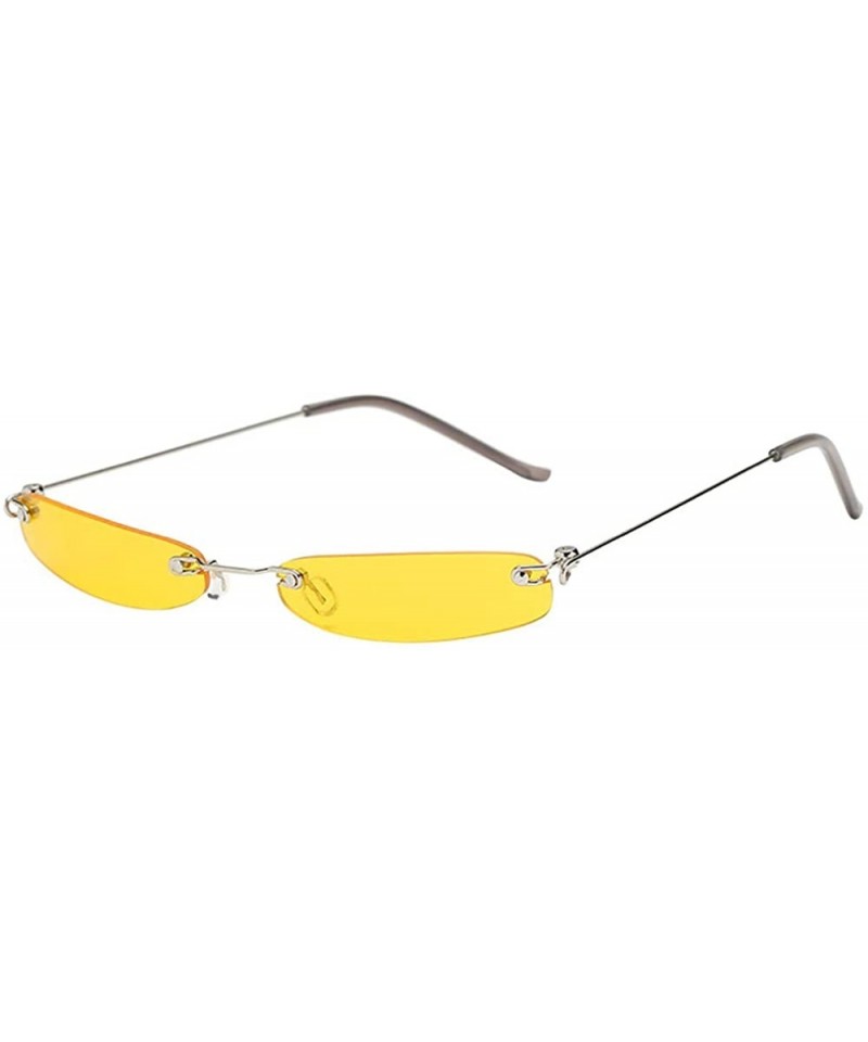 Square Vintage Sunglasses Rectangular Eyewear Protection - F - C018YL36207 $9.06