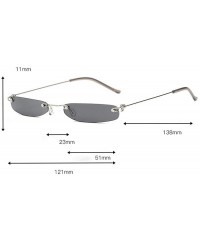 Square Vintage Sunglasses Rectangular Eyewear Protection - F - C018YL36207 $15.02