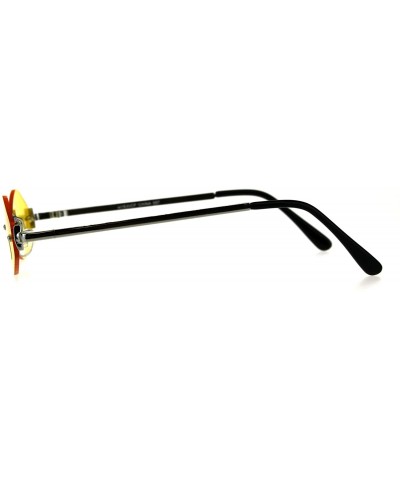 Rimless Womens Hippie Pimp Diamond Shape Rimless Metal Rim Sunglasses - Yellow - CA18D463S5O $22.42