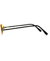 Rimless Womens Hippie Pimp Diamond Shape Rimless Metal Rim Sunglasses - Yellow - CA18D463S5O $22.42