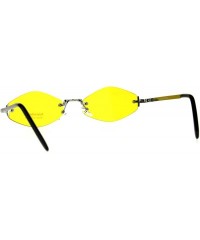 Rimless Womens Hippie Pimp Diamond Shape Rimless Metal Rim Sunglasses - Yellow - CA18D463S5O $22.42
