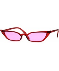 Cat Eye Womens Retro Vintage Style Narrow Cat Eye Goth Plastic Sunglasses - Red Pink - CQ18EYDWHOE $22.61