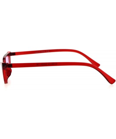 Cat Eye Womens Retro Vintage Style Narrow Cat Eye Goth Plastic Sunglasses - Red Pink - CQ18EYDWHOE $11.15