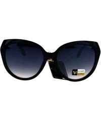 Butterfly Womens Rhinestone Rock Candy Glitter Hinge Large Butterfly Sunglasses - Black Smoke - C417XMICO4L $24.66