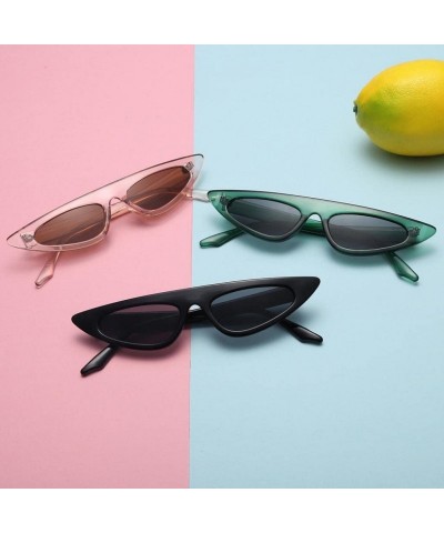 Oversized Women's Retro Cat Eye Vintage Narrow Shades Frame UV Protection Polarized Sunglasses - B - C318EDK6ACU $23.93