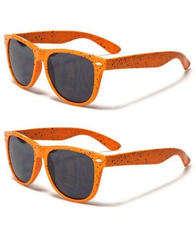 Wayfarer Unisex 80's Retro Classic Trendy Stylish Sunglasses for Men Women - Spot - Orange - 2pack - CI195GK4KCS $11.69