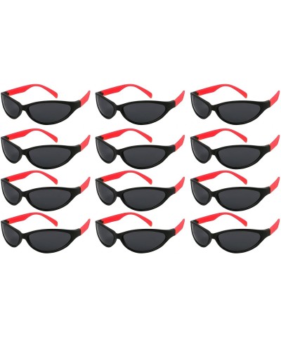 Wrap 12 Pack 80's Style Neon Party Sunglasses Adult/Kid Size with CPSIA certified-Lead(Pb) Content Free - CK12MXBINF7 $19.67