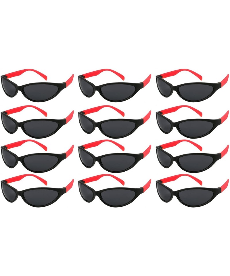 Wrap 12 Pack 80's Style Neon Party Sunglasses Adult/Kid Size with CPSIA certified-Lead(Pb) Content Free - CK12MXBINF7 $17.97