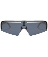 Oversized Oversized goggles sunglasses transparent windproof - Black - CE18ATYU5CX $23.40