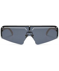 Oversized Oversized goggles sunglasses transparent windproof - Black - CE18ATYU5CX $23.40