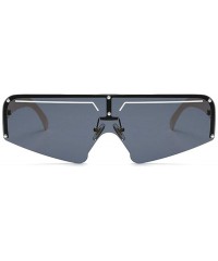 Oversized Oversized goggles sunglasses transparent windproof - Black - CE18ATYU5CX $10.90