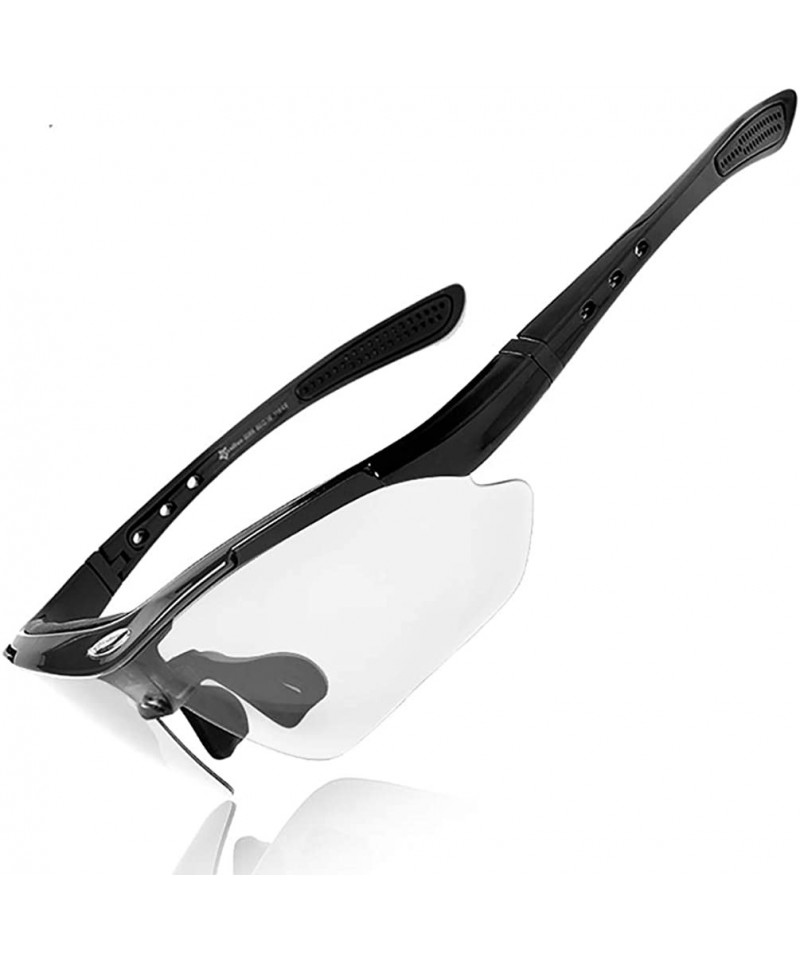 Rectangular Sunglasses Photochromic for Men Running Fishing Biking Sunglasses UV Protection Glasses - Black - CC194KT6ANG $39.91