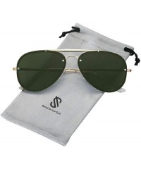 Rimless Men's Women's Aviator Sunglasses- Rimless Metal- Mirrored- TRENDALERT SJ1105 - C5 Gold Frame/G15 Lens - CF18NDY92DZ $...