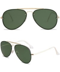 Rimless Men's Women's Aviator Sunglasses- Rimless Metal- Mirrored- TRENDALERT SJ1105 - C5 Gold Frame/G15 Lens - CF18NDY92DZ $...