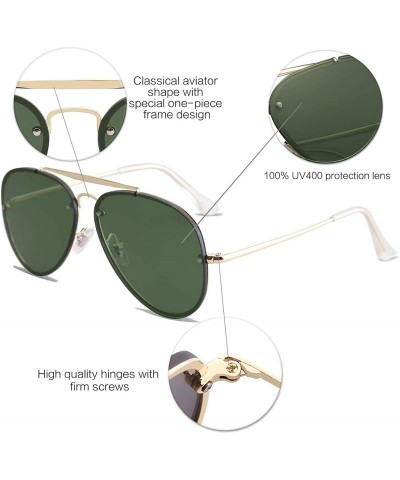 Rimless Men's Women's Aviator Sunglasses- Rimless Metal- Mirrored- TRENDALERT SJ1105 - C5 Gold Frame/G15 Lens - CF18NDY92DZ $...