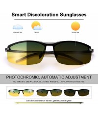 Rimless Polarized Photochromic Outdoor Sports Driving Sunglasses for Men Women AntiGlare Eyewear Ultra-Light Sun Glasses - C5...