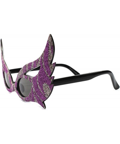 Oversized Party Rave Costume Futuristic Novelty Womens Masquerade Mask Sun Glasses - Purple & Silver - CE189RGHXO2 $22.87