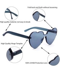 Rimless Heart Shaped Rimless Sunglasses Clout Goggles Candy Clear Lens Sun Glasses for Women Girls - Yellow - C9180N8403T $19.90