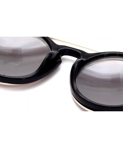 Sport Unisex SJT-9736 Flip-up Detachable Lens Pantos Round Sunglasses - Black+black - CV12D7WB6RF $23.19
