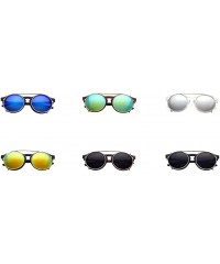 Sport Unisex SJT-9736 Flip-up Detachable Lens Pantos Round Sunglasses - Black+black - CV12D7WB6RF $23.19