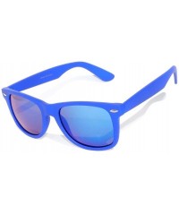 Rectangular Vintage Retro Classic Mirror Reflective Lens Style Sunglasses (Lens Blue Frame) - CK11D2NAVQ1 $8.62