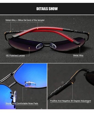 Aviator Polarized Sunglasses for Men Classic Aviator Lens Alloy Frame for Driving Fishing Golf UV400 Protection - CH18AYRZTKE...