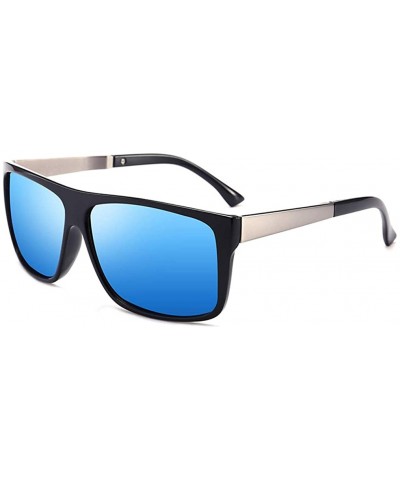 Goggle Polarized Sunglasses for Men- UV400 Protection- Lightweight Resin Frame Composite Lens - Blue - CT18TSMTXI7 $23.21