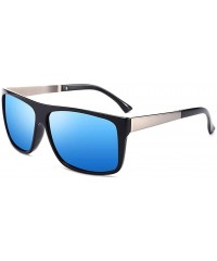 Goggle Polarized Sunglasses for Men- UV400 Protection- Lightweight Resin Frame Composite Lens - Blue - CT18TSMTXI7 $23.21