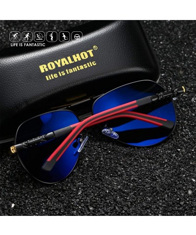 Aviator Polarized Sunglasses for Men Classic Aviator Lens Alloy Frame for Driving Fishing Golf UV400 Protection - CH18AYRZTKE...