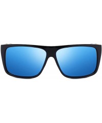 Goggle Polarized Sunglasses for Men- UV400 Protection- Lightweight Resin Frame Composite Lens - Blue - CT18TSMTXI7 $23.21