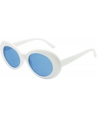 Oval Super Retro Pop White Clout Goggles Oval Cobain Sunglasses - White - CL184XKL4Y5 $19.20
